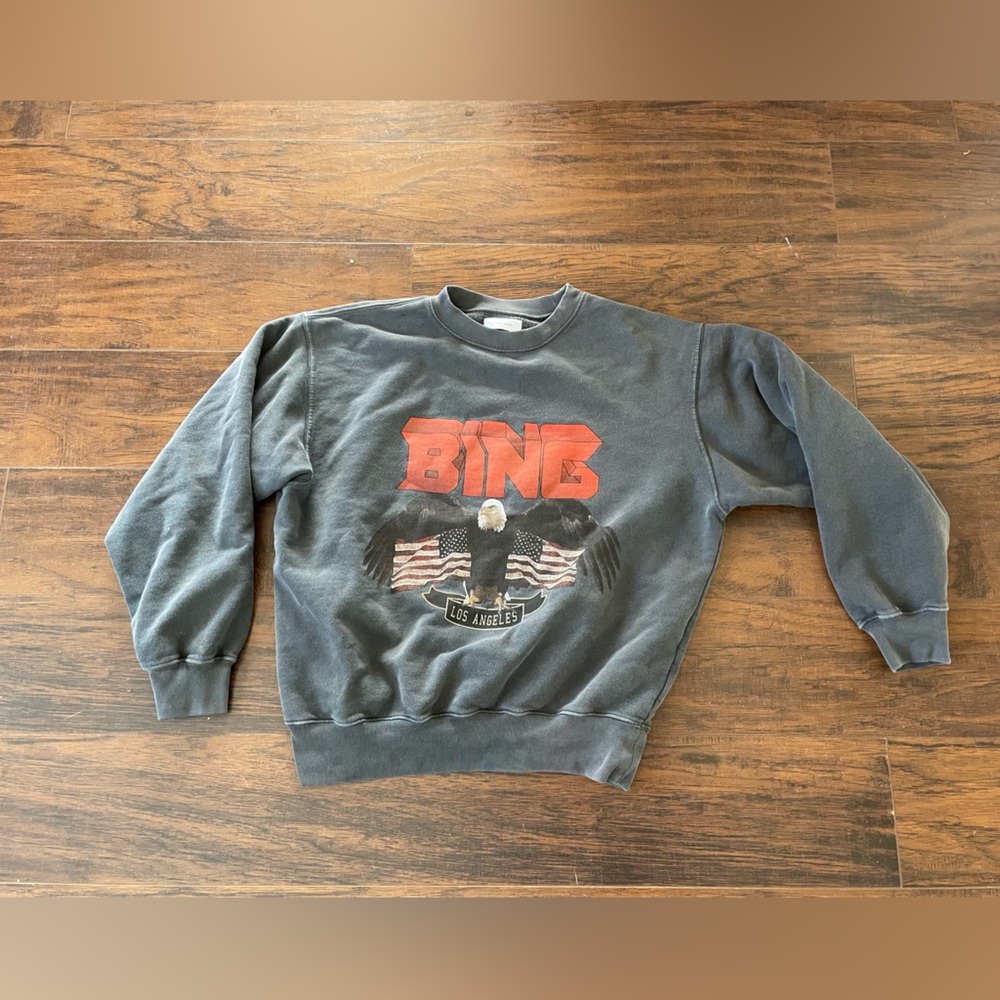 Anine Bing Black Graphic Sweatshirt